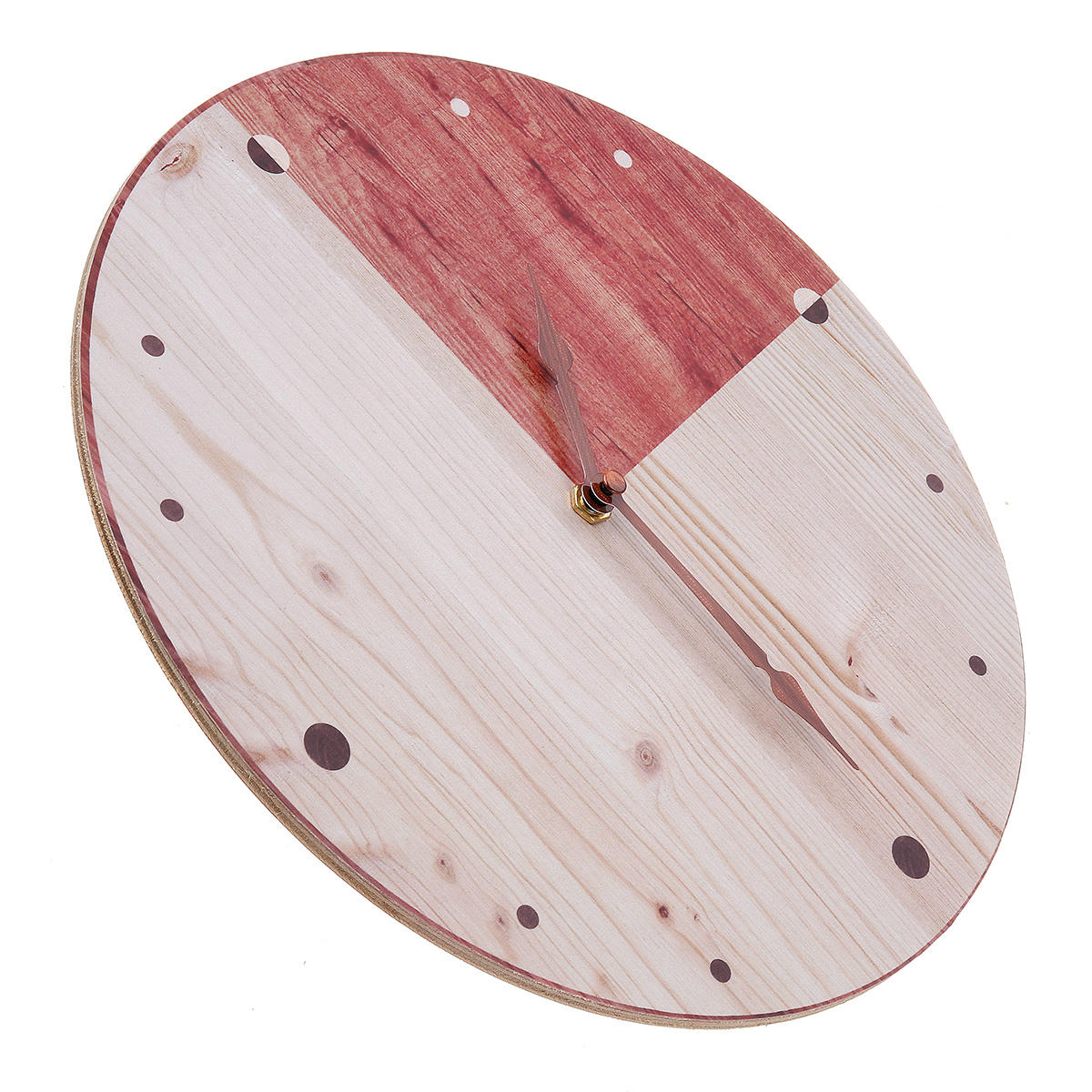 11'' Retro Round Wooden Wall Clock DIY Digital Round Room Home Office Bar Decor