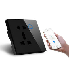 Standard WIFI Universal Wall Socket Wireless Outlet Double Plug with Touch Glass Panel