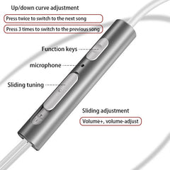 HD Sound Noise Reduction Half in-Ear 3.5mm Wired Control Stereo Earphones Headphone With Mic