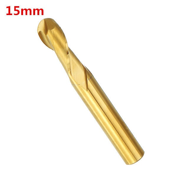 6mm Shank 2 Flutes Ball Nose End Mill Cutter 15/17/22mm Titanium Coated CNC Cutting Tool