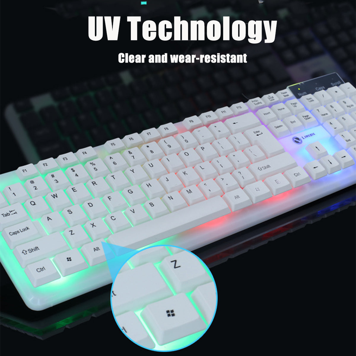 Wired Gaming Keyboard & Mouse Set RGB Backlight 1200DPI Gaming Mouse 104 Keys Mechanical Feeling Keyboard Combo