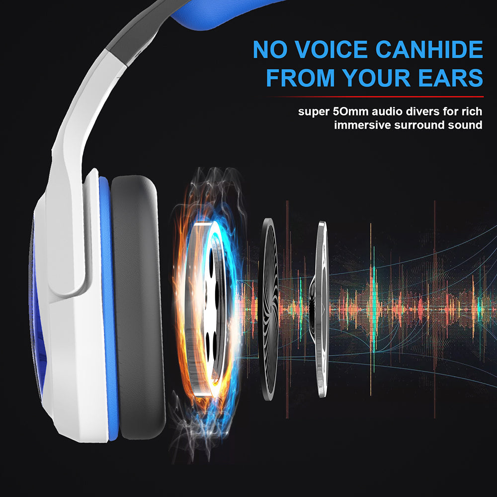Gaming Headset Virtual 7.1 Sound Effect USB Interface Omnidirectional Flexible Microphone for PS4 Laptop PC