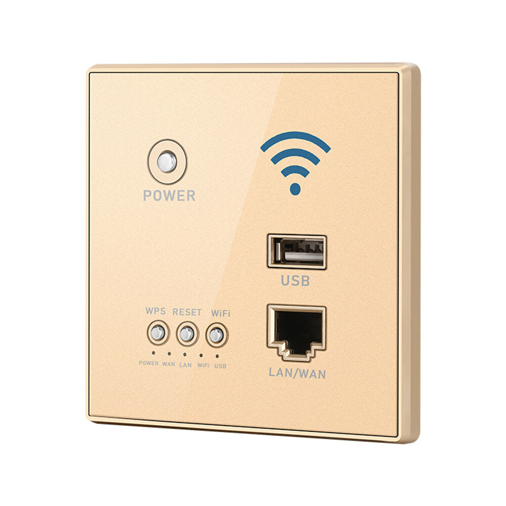 1200M 5G Wireless WIFI Wall Embedded Router 86 Wireless Dual Band Route WiFi Repeater Extender USB Charging Socket for Home Hotel Use