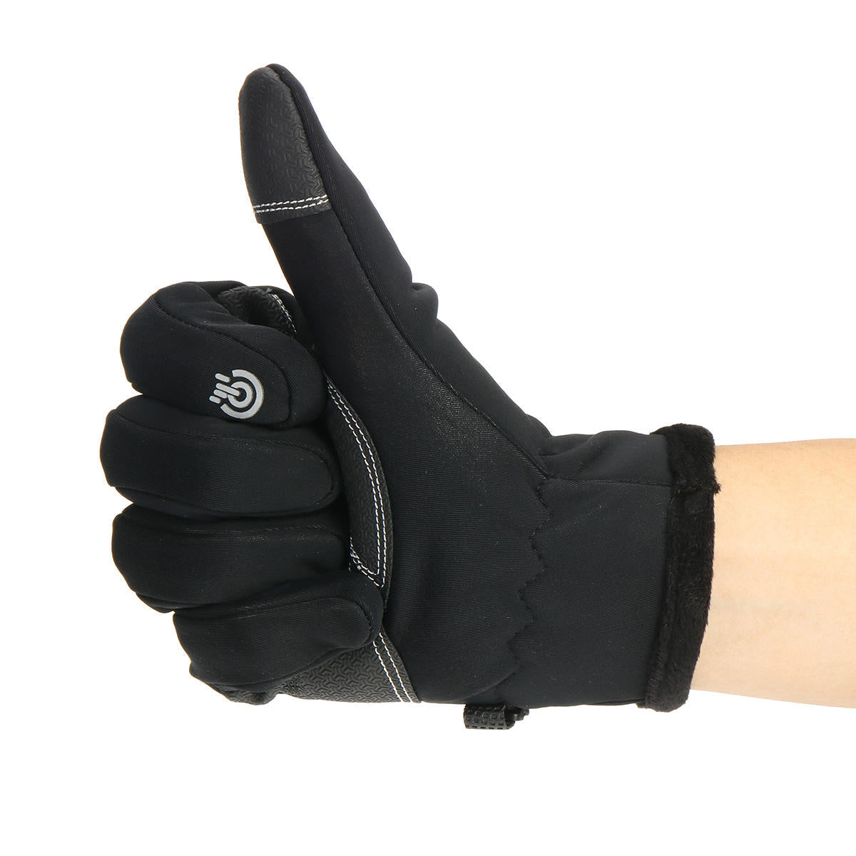 Winter Warm Touch Screen Full Finger Gloves Reflective Strip Windproof Anti slip Cycling Thermal Bike Glove