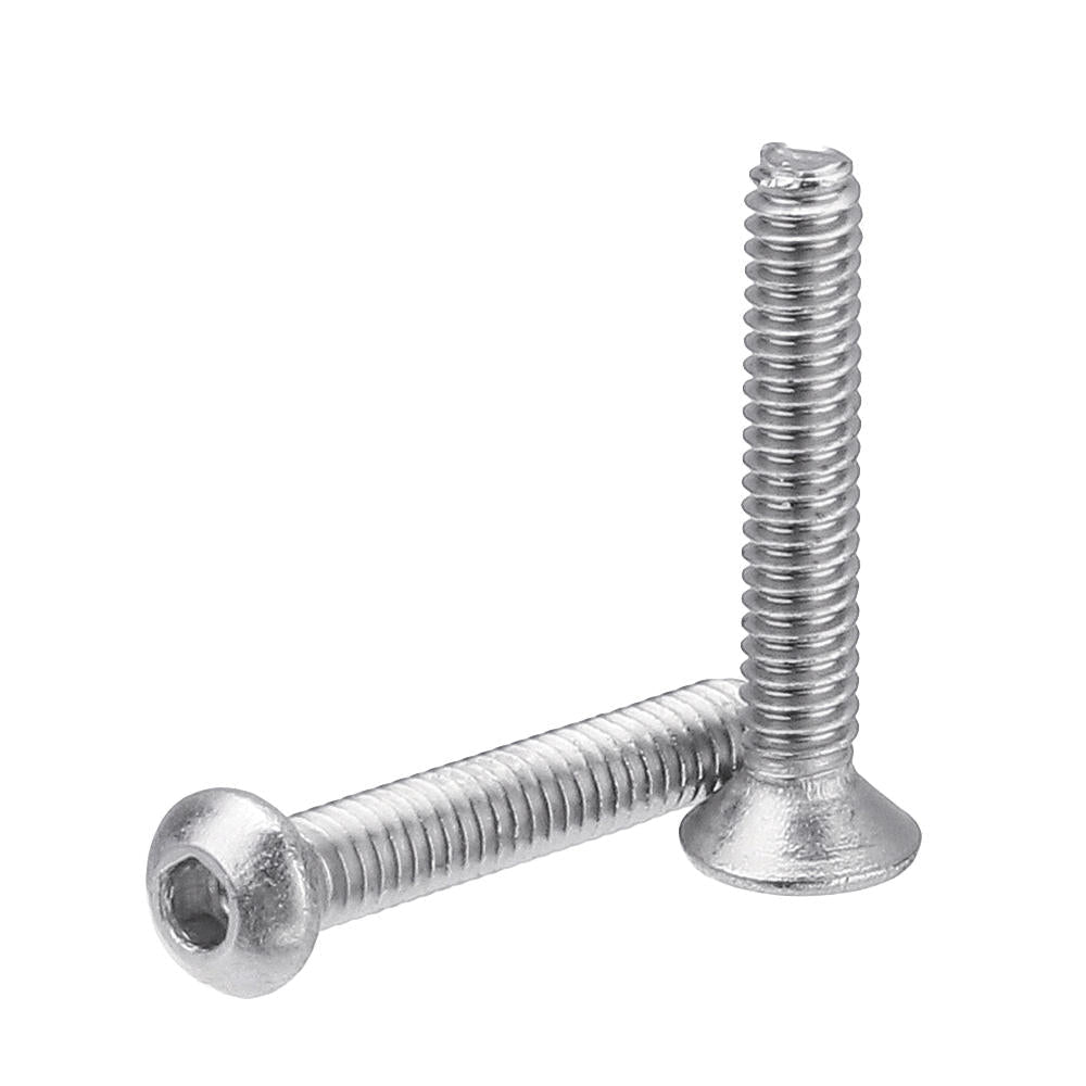 480Pcs M2 Hex Socket Button&Flat Head Screw 304 Stainless Steel Bolt Nut Assortment
