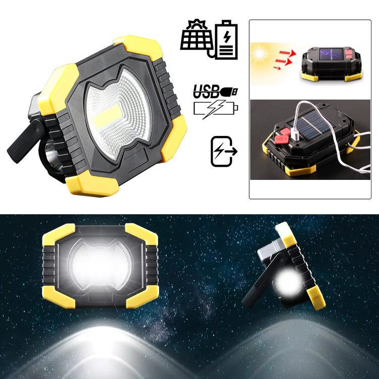 50W LED COB Lamp Solar USB Rechargeable Portable Work Floodlight IP65 Waterproof Floodlight Tent Camping Light Lantern