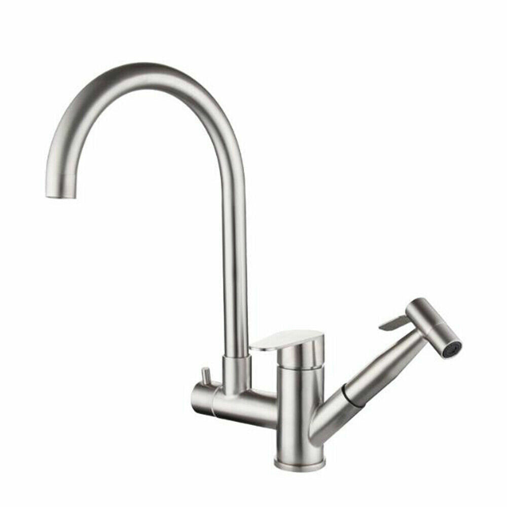 304 Stainless Steel Kitchen Sink Faucet Pull Out Sprayer Two-Function Tap