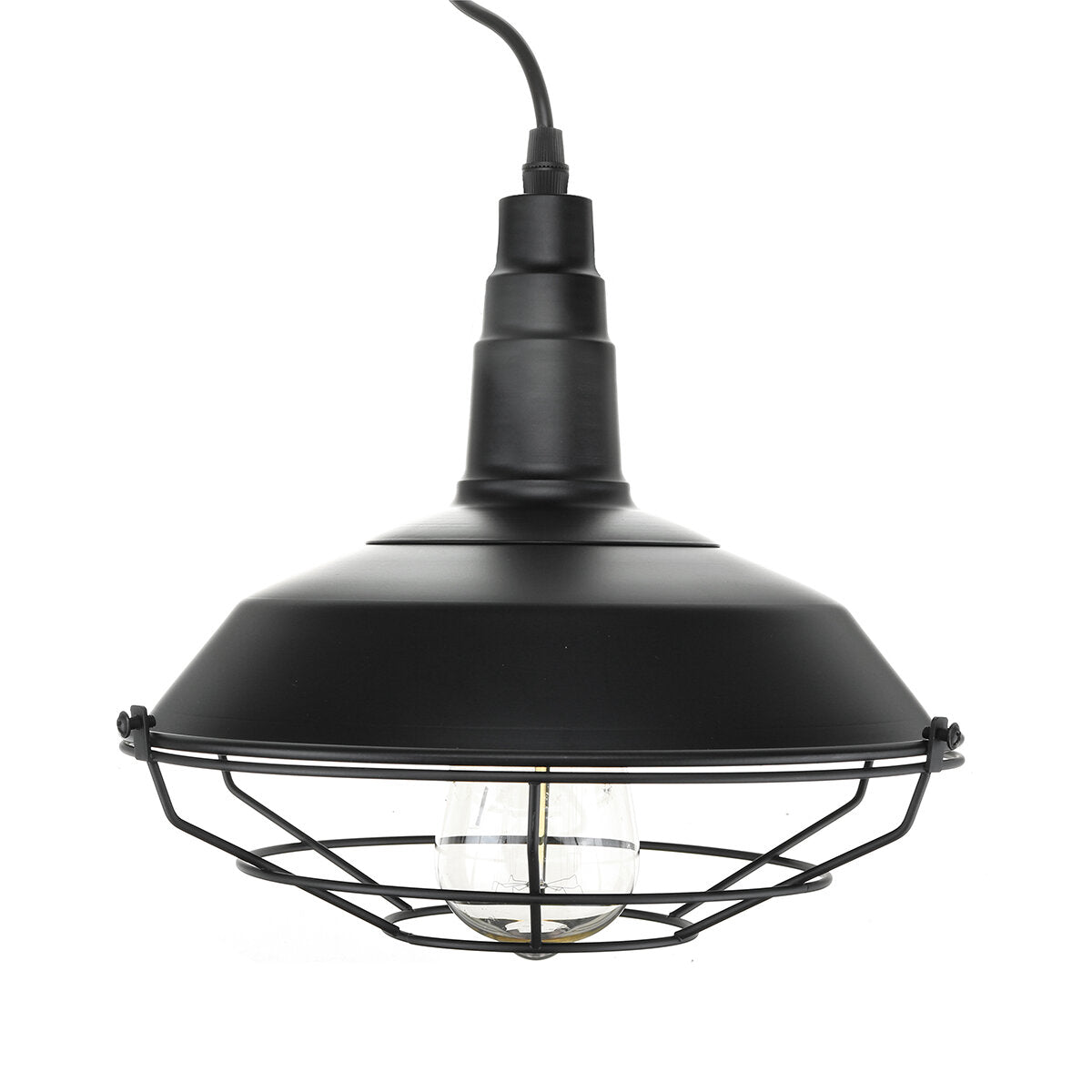 Pendant Light Industrial Rustic Black Hanging Light Ceiling Lamp Fixture Lighting with Cage Shade for Kitchen Island Restaurant Dining Room