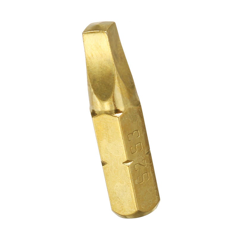 3pcs 25mm S1-S3 Square Shaped Screwdriver Bits 1/4 Inch Hex Shank Electroplating Bronze