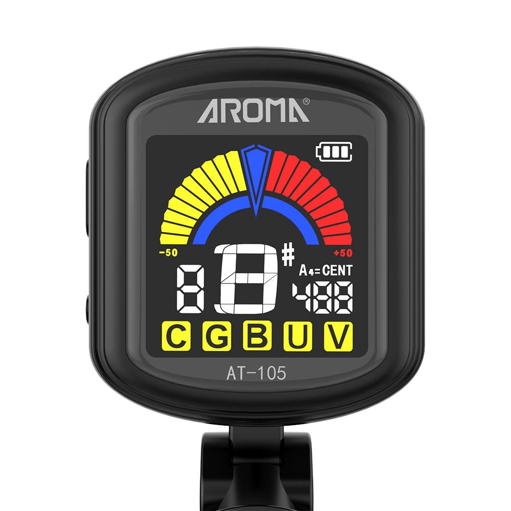 Guitar Rechargeable Clip-on Tuner Color Screen for Chromatic Guitar Bass Ukulele Violin