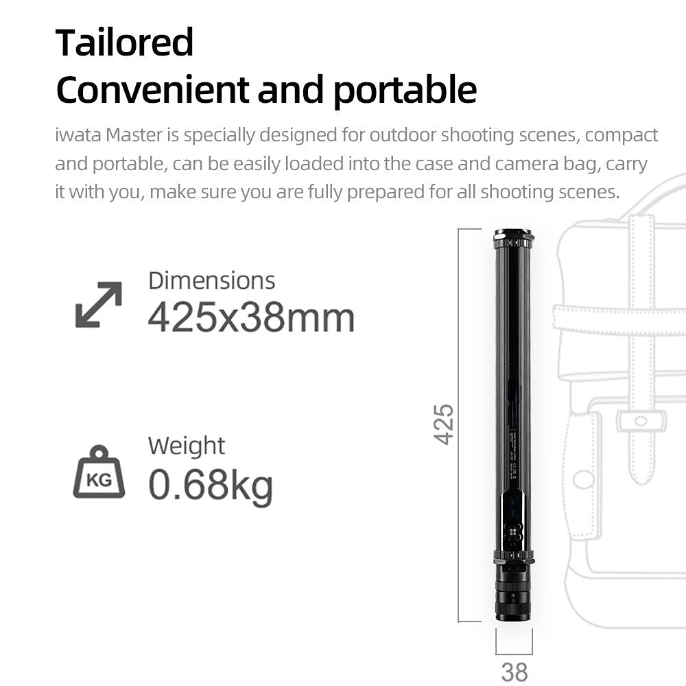 Master Handheld Colorful Full Color Lce Stick LED Video Light OLED Display with 2200mAh Built-in Battery