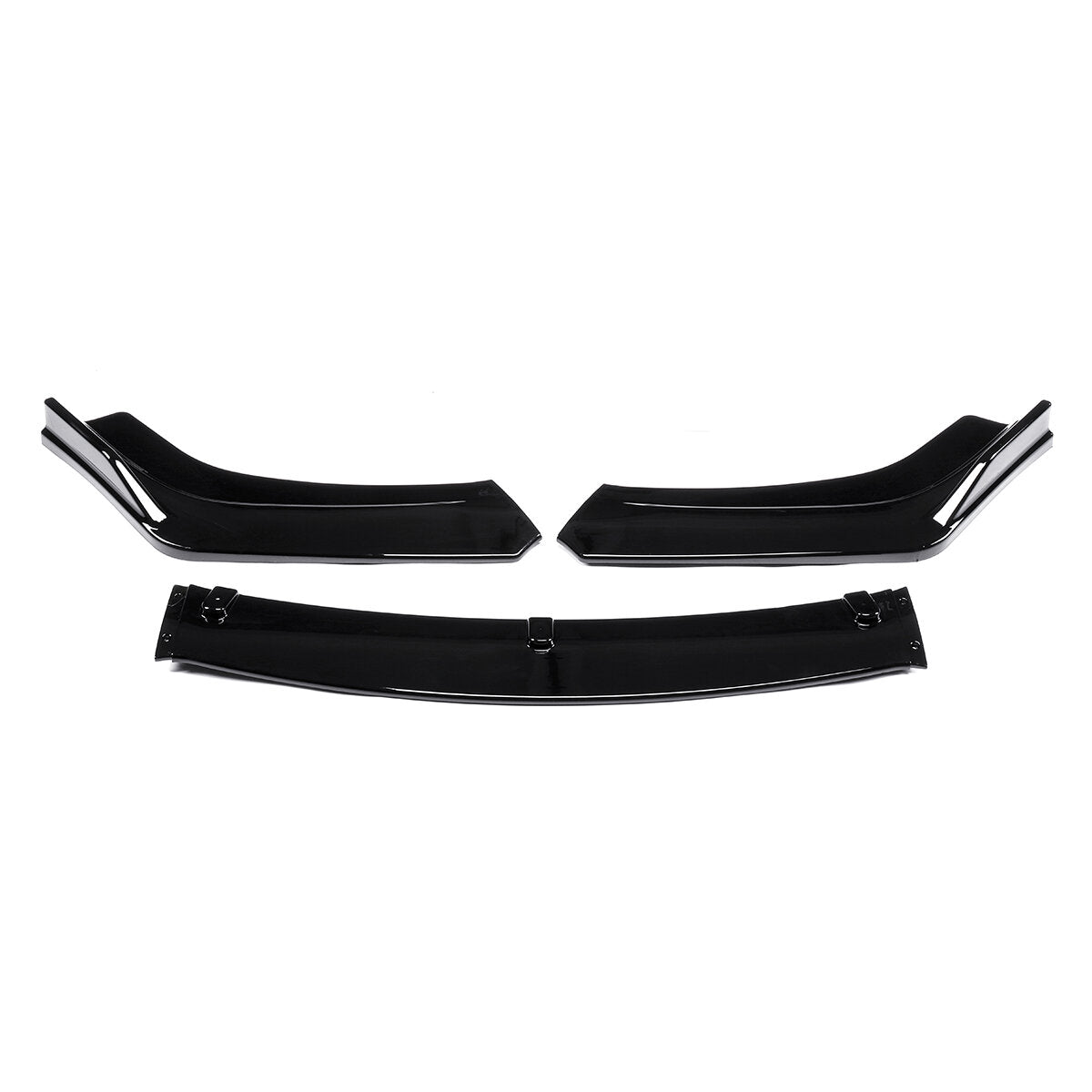 3Pcs Front Bumper Lip Spoiler Chin Splitters Glossy Black
