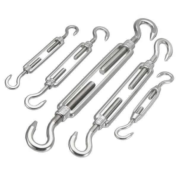 4/5/6/8/10M Hook To Turn Buckles 304 Stainless Steel Open Body Buckle
