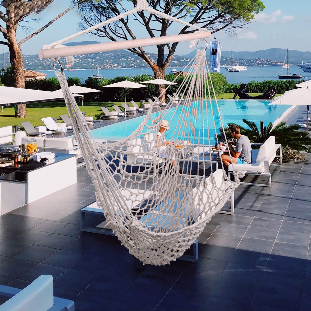 Cotton Hammock Bed Hanging Chair Beach Swing Chair Outdoor Home Garden Max Load 120kg