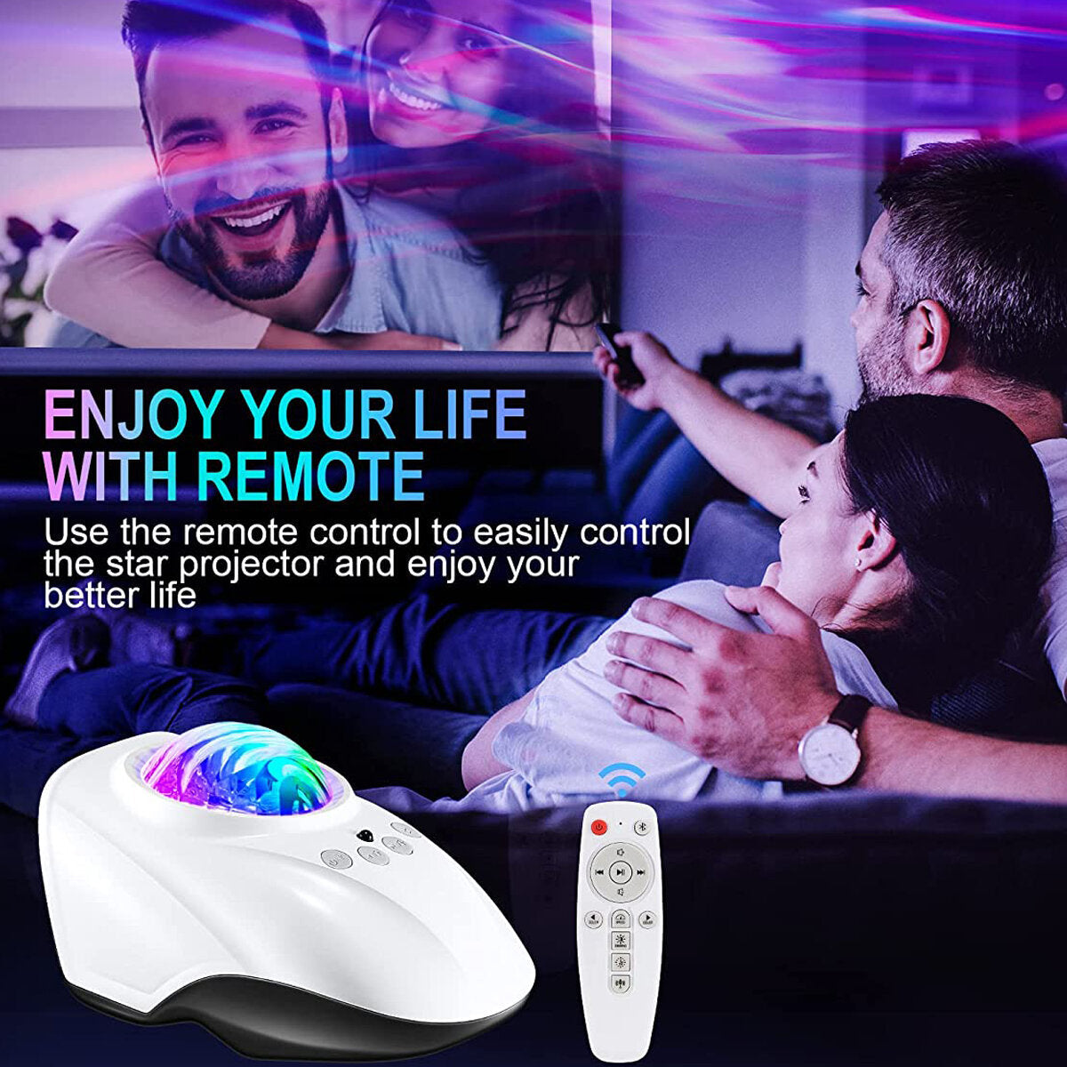 Bluetooth Star Projector Speaker Music Player White Noise Star Light Projector Night Light Projector