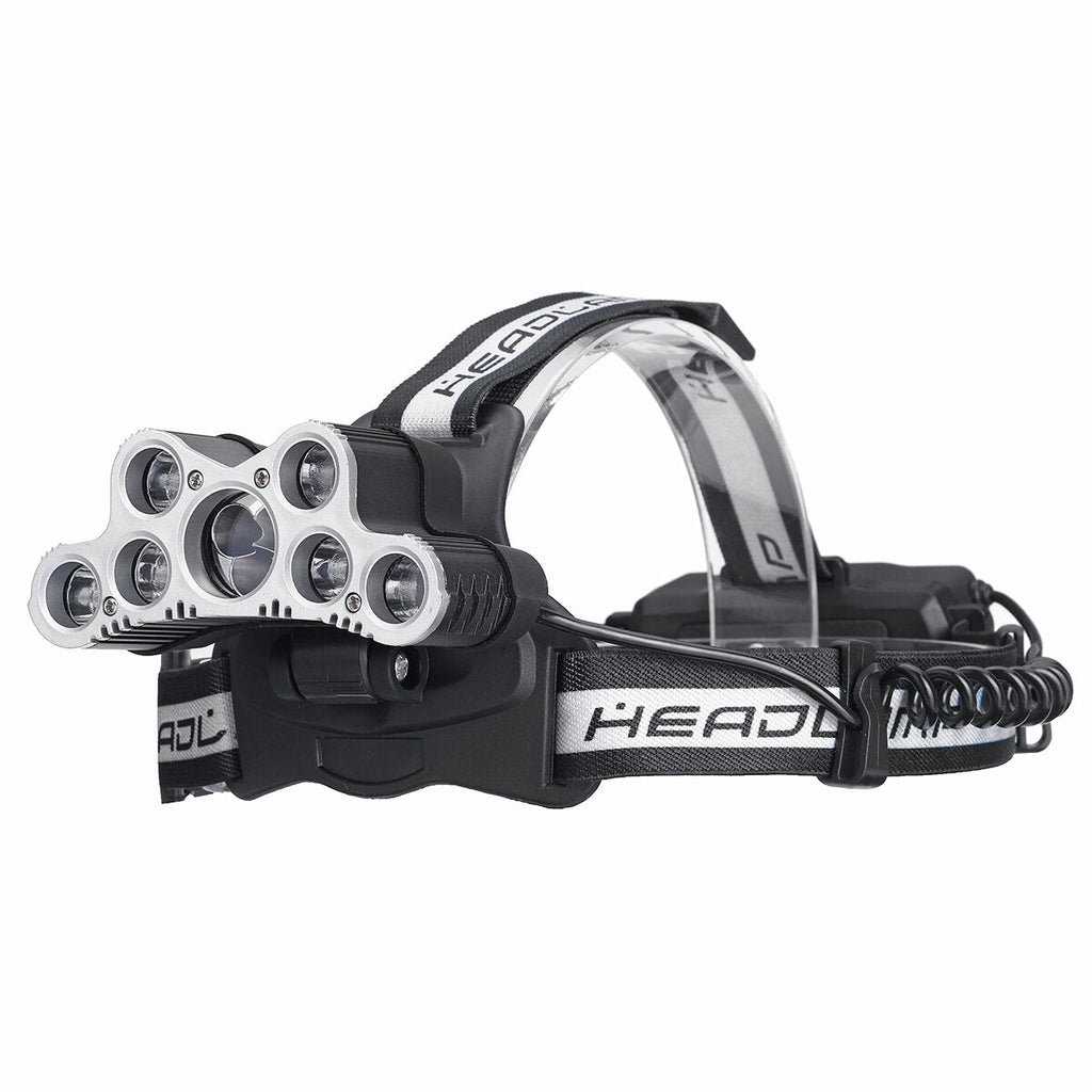 2501-B 6-Modes 7xT6+2xQ5 LED Outdoor Head Torch Waterproof Ultra Bright Headlamp With SOS Whistle