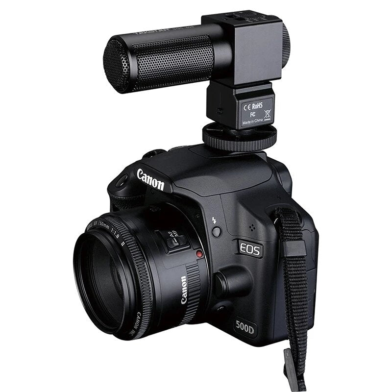 Photography Interview Microphone Condenser Camera Recording MIC with 3.5mm Output for Nikon DSLR