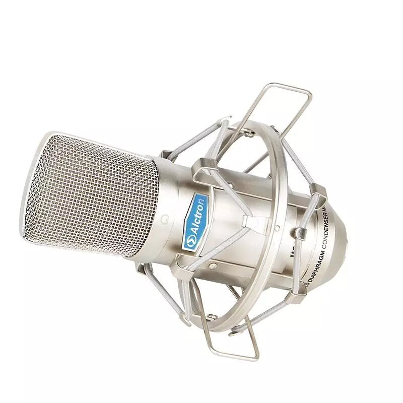 Professional Large Diaphragm FET Studio Condenser Recording Microphone for Live Broadcast with Shock Mount Carry Case