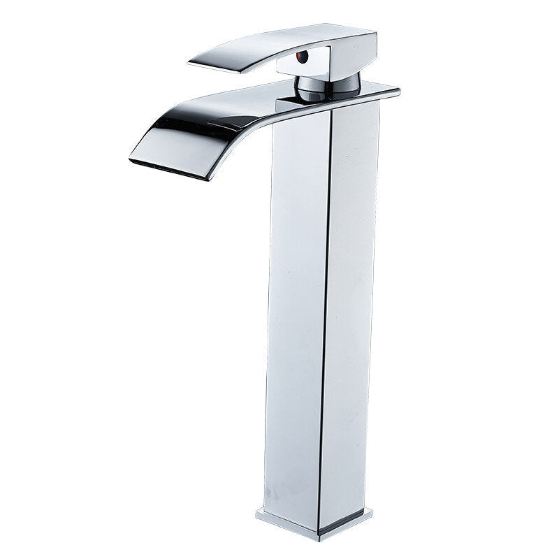 Waterfall Plating Bathroom Basin Faucet Single Lever Hole Hot And Cold Washing Tap