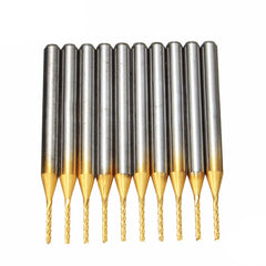 10pcs 1.0mm Carbide PCB Bits 1/8 Inch Shank Titanium Coated End Mill Engraving Bits