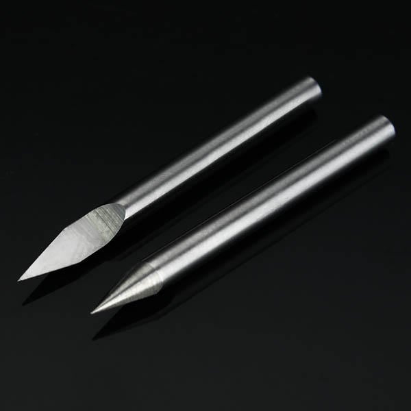 3pcs 3.175mm Shank 30 Degree 0.1/0.2/0.3mm Carbide Engraving Bits CNC Tool for Metal