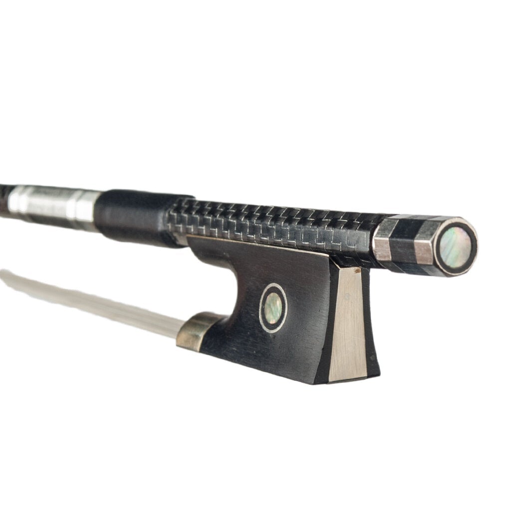 Master Silver Silk Braided Carbon Fiber Bow Sheepskin Grip Ebony Frog 4/4 Size Fiddle Bow