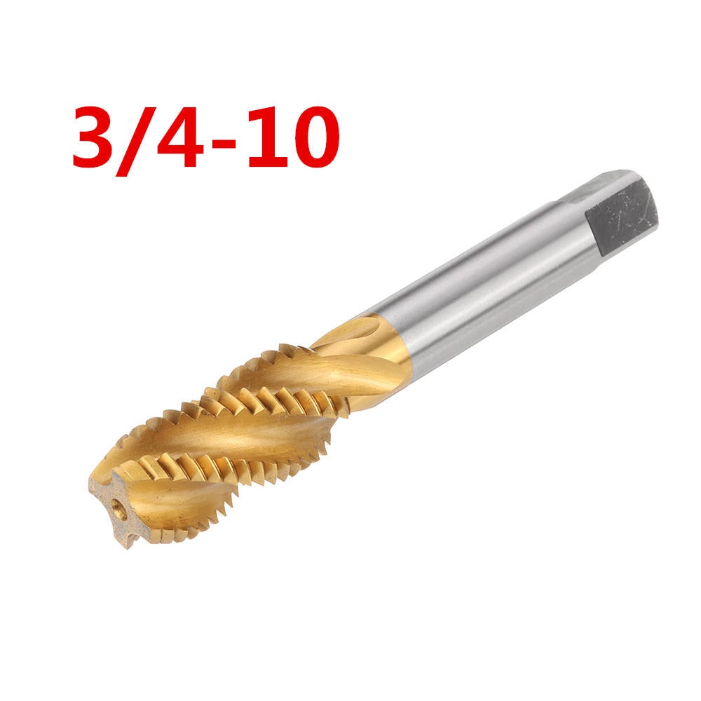 1/2-3/4 Imperial Spiral Flute Hand Tap HSS Titanium Coated Machine Screw Plug Tap Drill