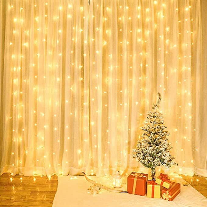 Curtain Lights with Sound Activated USB Powered LED Fairy Christmas Lights with Remote Sync-to-Music Setting