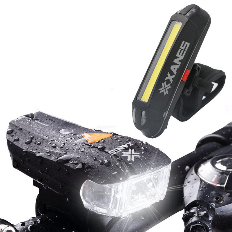 600LM German Standard Bike Front Light 500LM USB Rechargeable LED Bike Taillight Set