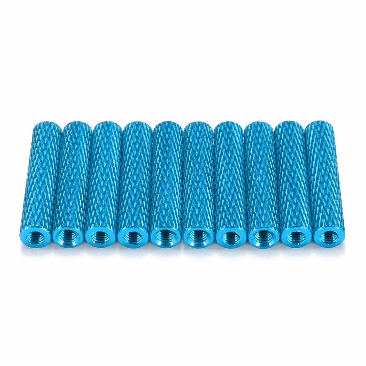M3AS6 10Pcs M3 28mm Knurled Standoff Aluminum Alloy Anodized Spacer