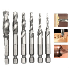 HSS 1/4 Inch Hex Shank Combination Metric Drill Tap Bit M3/M4/M5/M6/M8/M10