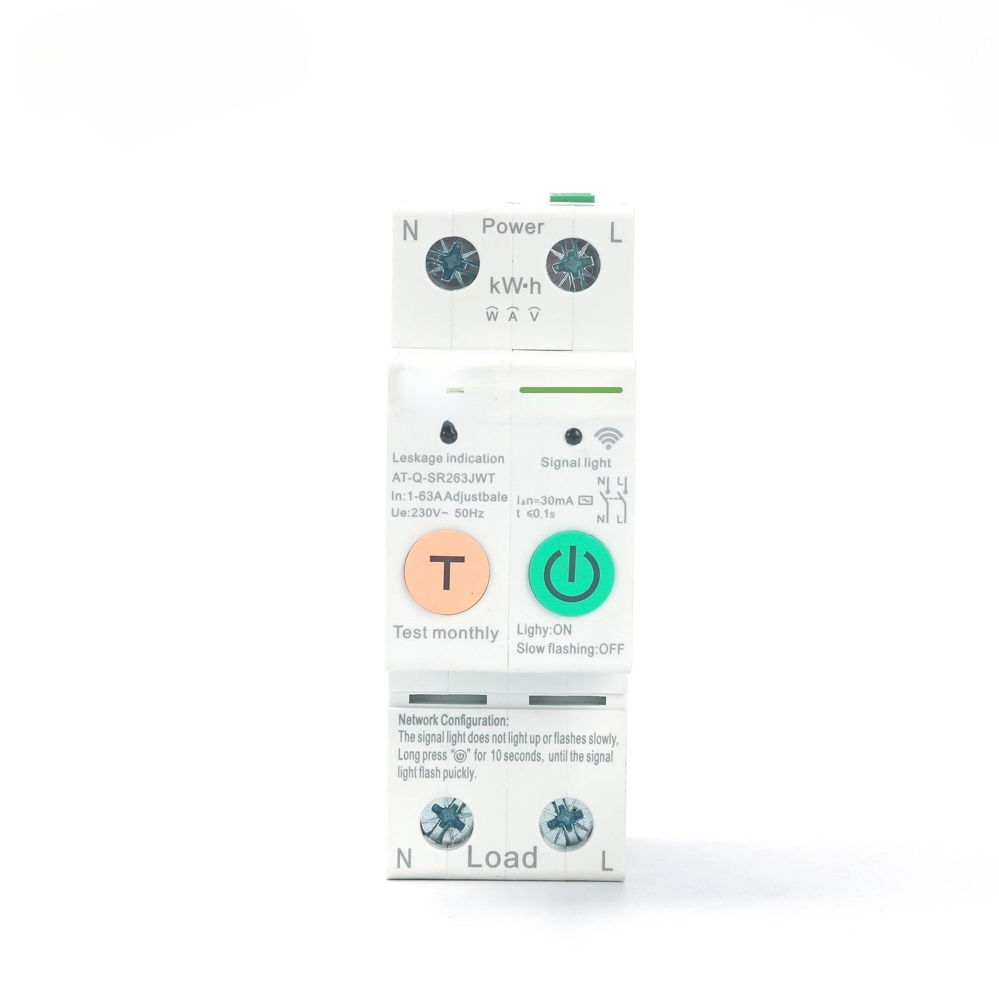 Single Phase WIFI Smart Energy 63A Meter Kwh Metering Monitoring Circuit Breaker Timer Relay with Leakage Protection