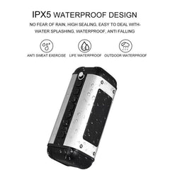Wireless Bluetooth Speaker 20W Subwoofer Dual Drivers Hi-Fi 5000mAh FM Radio TF Card Waterproof Portable Outdoor Bicycle Speaker with Mic