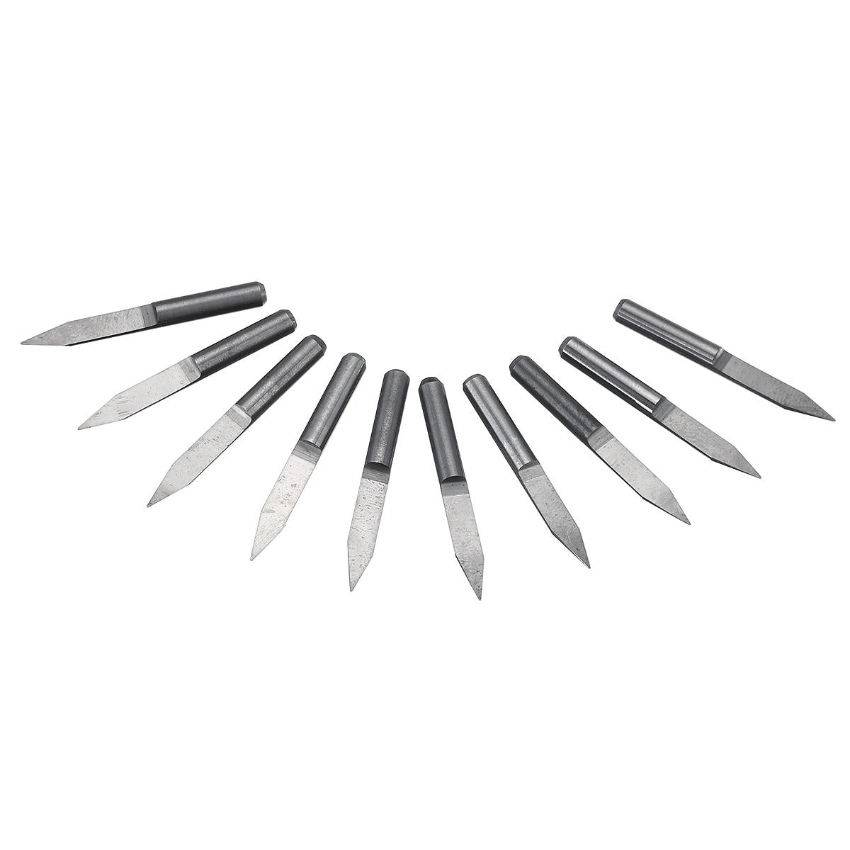 10PCS 0.1mm 30 Degree Engraving Bit V-shape Carbide PCB Board CNC Router Tool