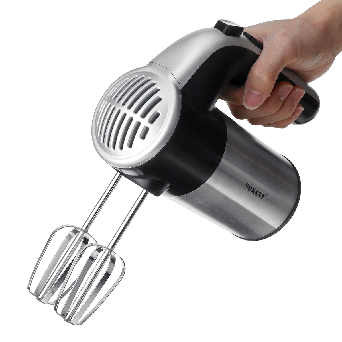 800W Kitchen Electric Hand Mixer with 5 Speeds Whisk with Egg Beater Dough Hook