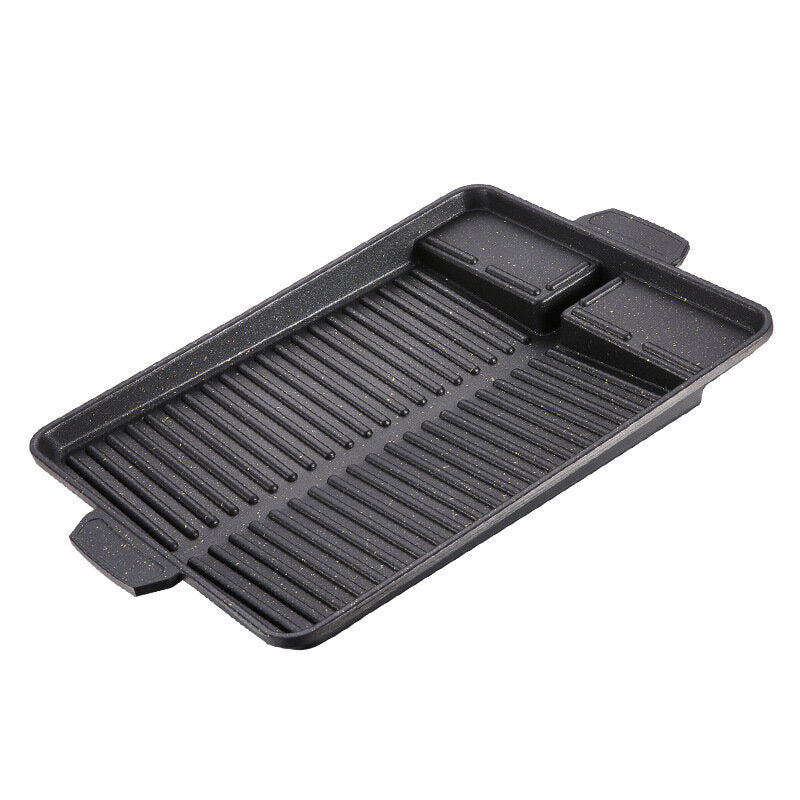 Grill Frying Pan Cast Iron Square Skillet Black Heavy Duty for BBQ Pre-Seasoned