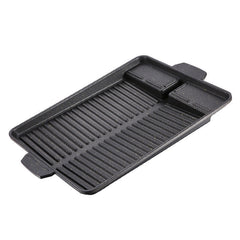 Grill Frying Pan Cast Iron Square Skillet Black Heavy Duty for BBQ Pre-Seasoned