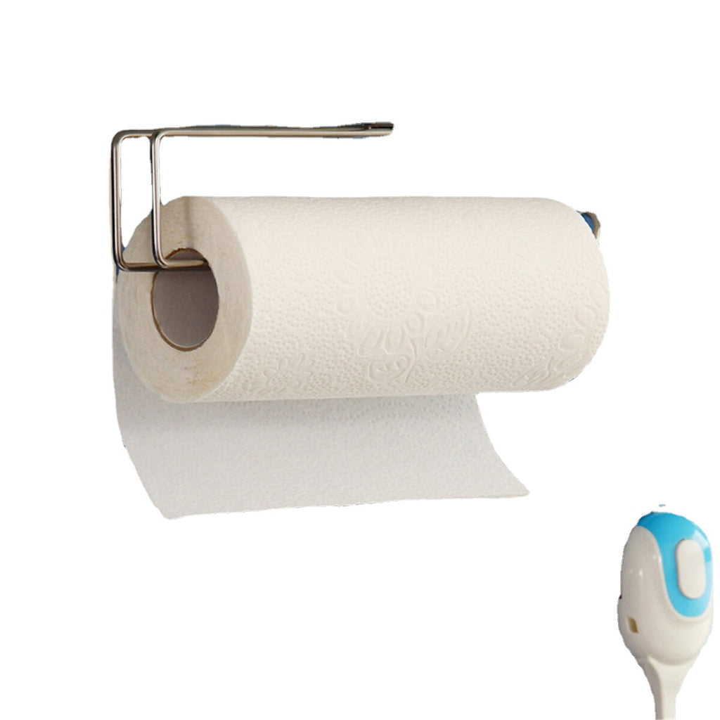 Under Cabinet Paper Roll Rack Shelf Towel Holder Stand Hanger Organizer Tool