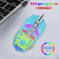Wired Gaming Mouse 8000DPI 7 Buttons Honeycomb Hollow RGB Backlight Home Office Business Gaming Mouse for Desktop Computer Laptop PC
