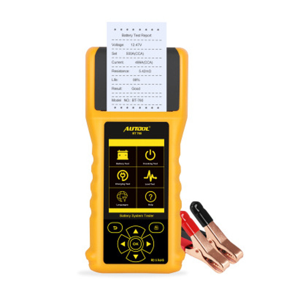 Car Battery Tester Capacity Internal Resistance Analyzer 12V Support One-click Data Printing For Auto Trucks