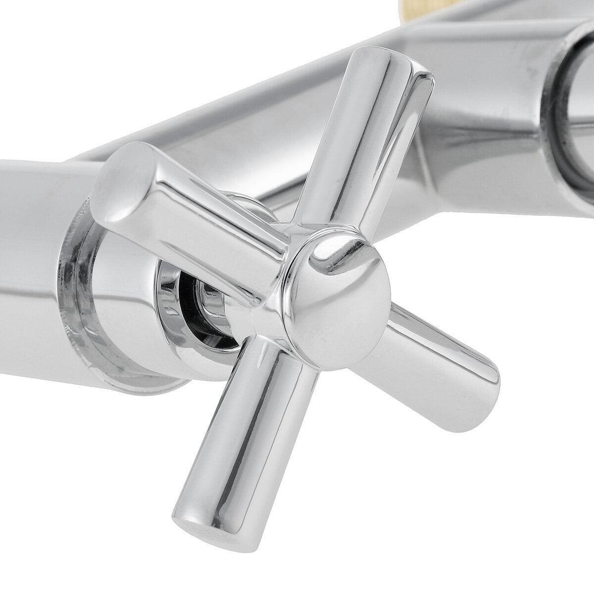 Modern Kitchen Sink Faucet Hot Cold Mixer Taps Swivel Spout Dual Lever Tap Mono Chrome