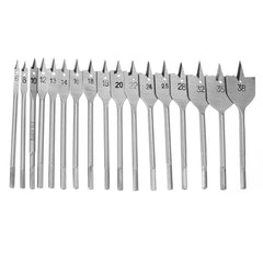 17Pcs 6-38mm Flat Drill Bit Set High Carbon Steel Cutter Carpenter Tool Woodworking