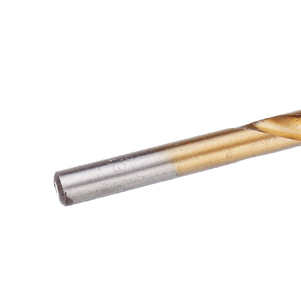 13Pcs M2 HSS 6542 Twist Drill Bit Set 1-6.5mm Titanium Coated Drill Bit with Metal Box for Wood Metal Drilling