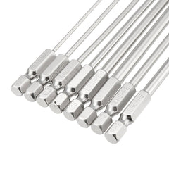 8Pcs 100mm S2 Alloy Steel SL2-SL6 Magnetic Flat Head and Cross Head Screwdriver Bits 1/4 Inch Hex Shank