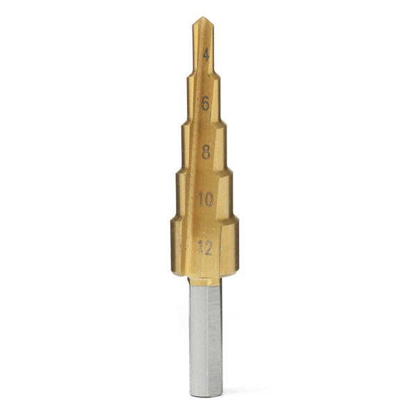 3pcs Titanium Coated HSS Step Cone Drill Bit Hole Cutter 4-12/20/32mm