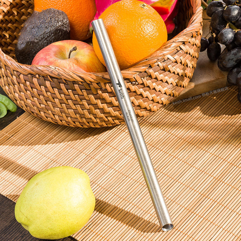 Titanium Drinking Straw Heat Resistant Reusable Juice Beverages Sucker