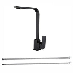 Black Kitchen Sink Taps Mixer Single Lever Zinc Alloy Swivel Spout Tap Faucet