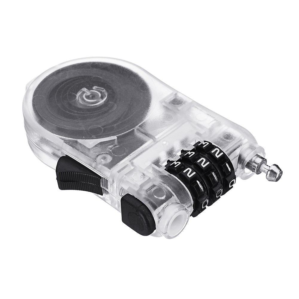 Retractable Steel Wire Cable Lock 3 Digit Combination Bicycle Laptop Luggage Security 116cm