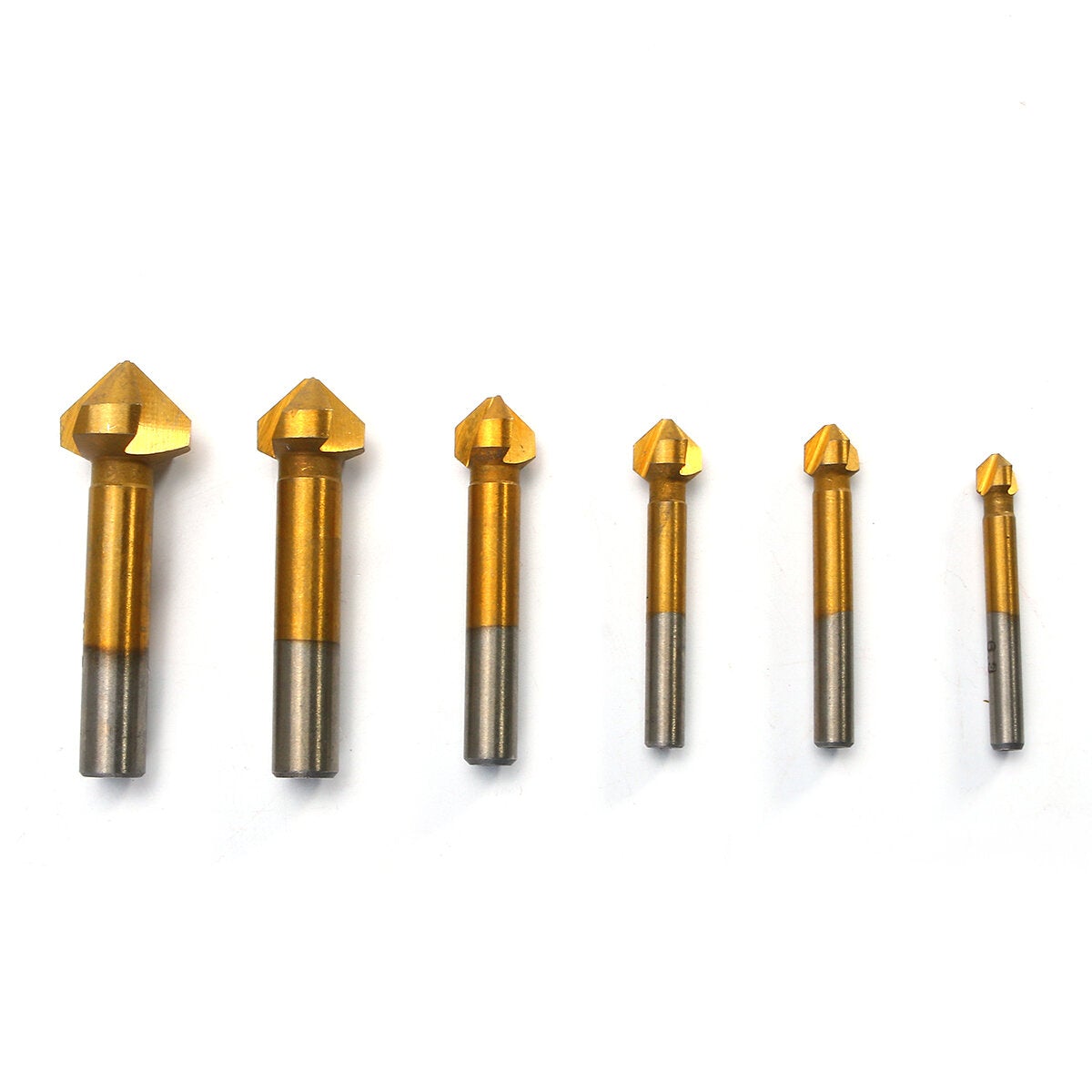 6pcs 3 Flute Titanium Chamfer 90 Degree Chamfering End Mill Cutter Countersink Drill Bit