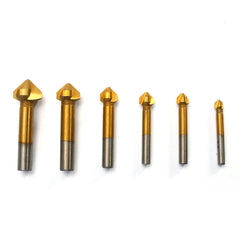 6pcs 3 Flute Titanium Chamfer 90 Degree Chamfering End Mill Cutter Countersink Drill Bit